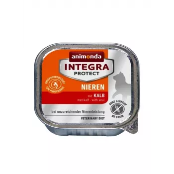 Mitrā kaķu barība animonda Integra Protect Veal 100 g — pieaugušiem kaķiem, bez graudiem un sojas, pārtikas alerģijām