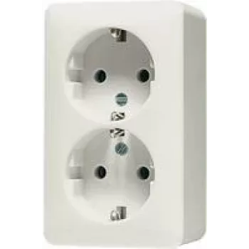 JUNG Schuko kontaktligzda 6020A AP600 divvietīga balta 6020A (6020A)