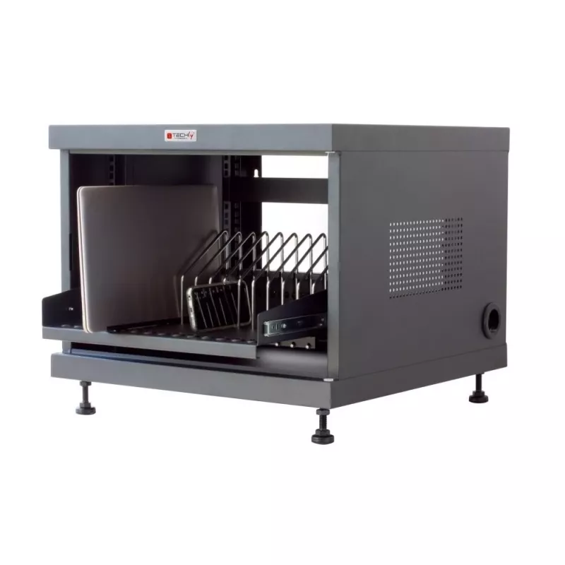 Statīva plaukts TECHLY 367652 kabeļu organizators ar 3M līmējošu stiprinājumu, tērauds, 550×550×410 mm, melns
