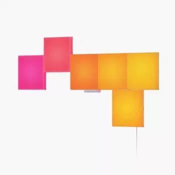 LED paneļu gaisma Nanoleaf N8100K02-6BS — kvadrātveida RGB, 6 gab., maiņstrāva 100–240 V, stiprinājums pie sienas
