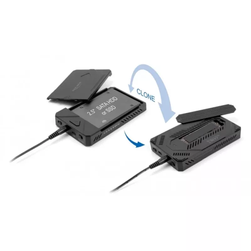 HDD/SSD korpuss DeLOCK 42020 Melns 2,5 collu USB Type-C 10 Gbit/s