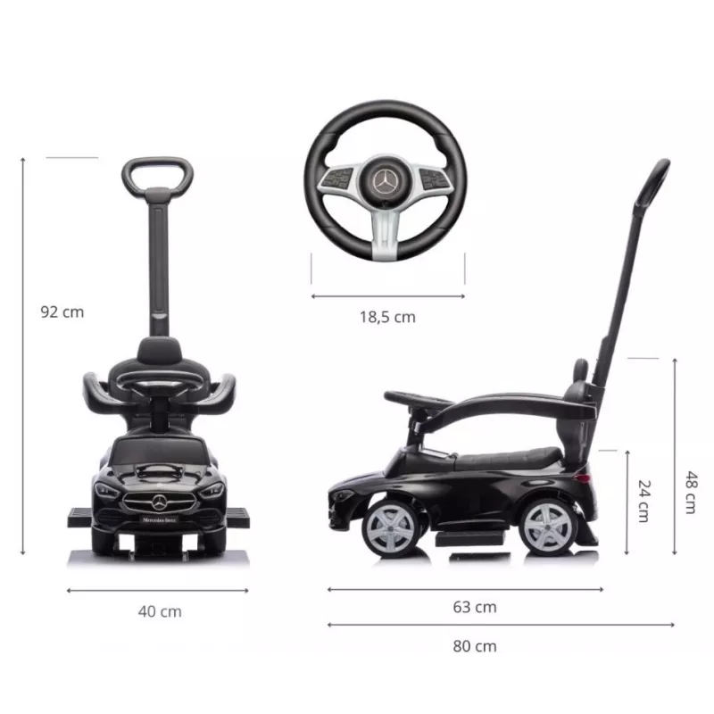 Stumjamā mašīnīte milly mally Mercedes C-Class Melns, modelis 6107