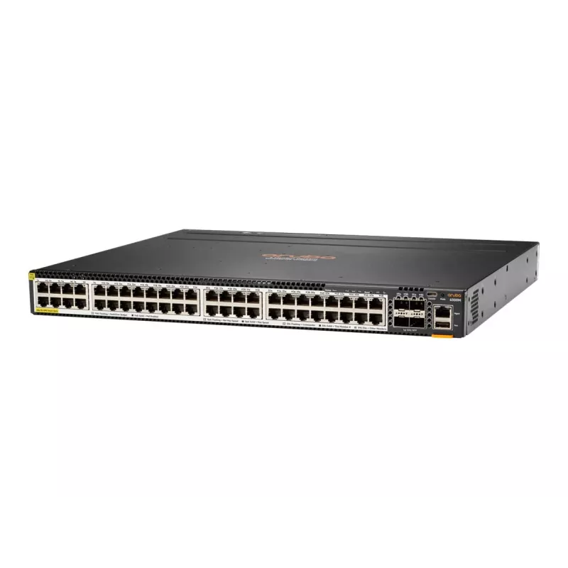 Hewlett Packard Enterprise HPE Aruba 6300M - Slēdzis - L3 - pārvaldīts - 48 x 100/1000/2,5G/5G (PoE+) + 4 x 1 Gigabit / 10 Gigabit / 25 Gigabit / 50 Gigabit SFP56 (Augšupielāde / Sakraušana)