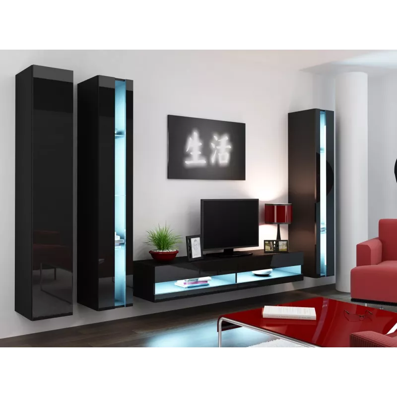 Cama TV statīvs VIGO jauna 30/180/40 melns/melns glancēts