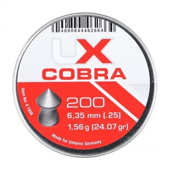 Gun pellet UMAREX Pointed Ribbed Shot Cobra 6.35 mm, 1.56 g, sudraba, 200 gab.