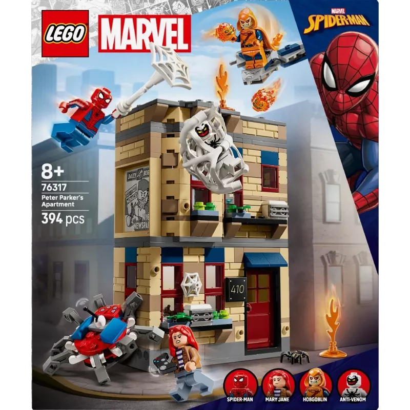 LEGO Marvel komplekts 76317 Pītera Pārkera dzīvoklis ar Zirnekļcilvēka minifigūru