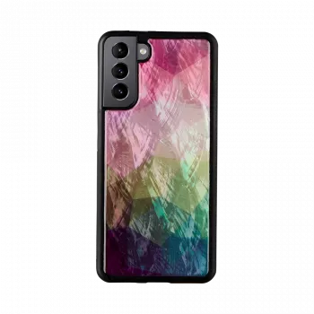 Viedtālruņa maciņš iKins Samsung Galaxy S21+ — ūdensziedu dizains, melns