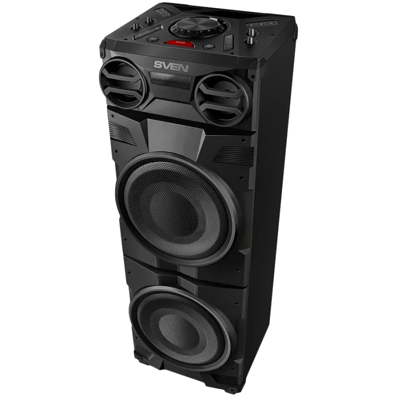 Skaļrunis SVEN PS-1900, melns (1000W, TWS, Bluetooth, FM, USB, LED displejs, tīkla barošana)