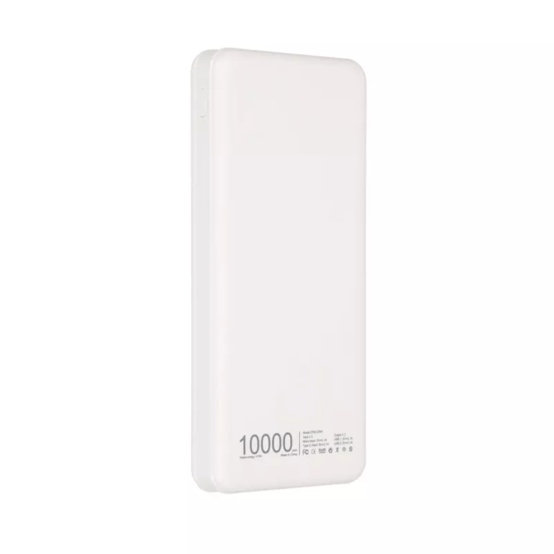 Ārējais akumulators Extralink EPB-078W 10000 mAh Balts, USB-C, 10 W izeja, uzlādē līdz 2 ierīcēm
