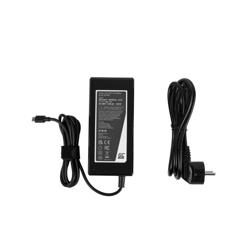 zaļa Cell AD140P strāvas adapteris/inverters, universāls 130 W, melns