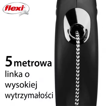 Flexi New CLASSIC 5 m melna suņa automātiskā pavada