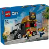 LEGO City Burger Van Pārtikas Kravas Auto Rotaļlieta 5+ Gadiem Zēniem un Meitenēm Transportlīdzekļa Būvēšanas Rotaļlietas Virtuves Komplekts ar Pārdevēja Minifigūru un Piederumiem