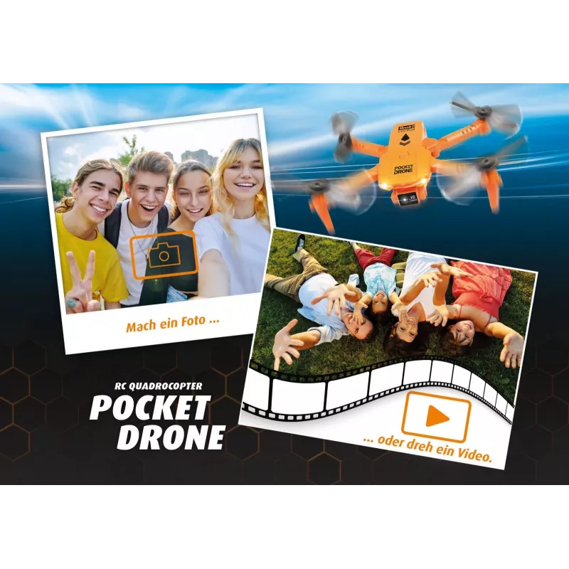 RC kvadrokopters REVELL Pocket Drone 23810 — 2,4 GHz, 4 kanālu tālvadība