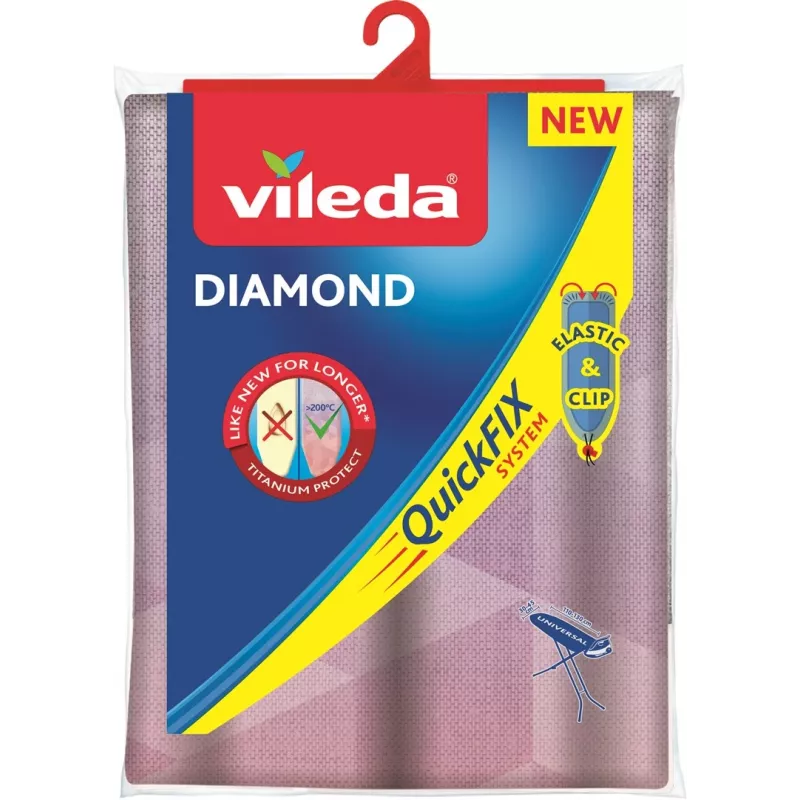 Gludināmā dēļa pārvalks VILEDA Dimond 173333 standarta dēļiem 1200×380 mm, kokvilna/putas, karstumizturīgs līdz 200°C