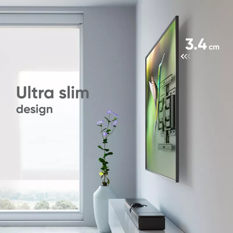 TV grīdas statīvs ONKRON SM6-B 32–90 collu ekrāniem, 50 kg nestspēja, VESA 200x200–600x400, slīpums -10–5°, pagriešana 40°