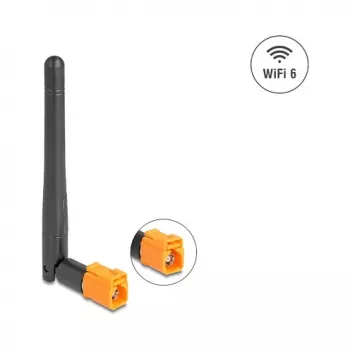Daudzvirzienu WiFi 6 antena DELOCK FAKRA M 2.4/5 GHz 2.5–3.0 dBi noliecams savienojums melna