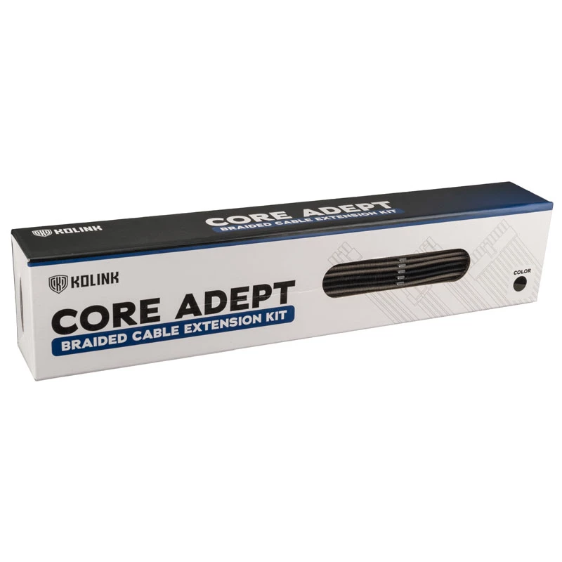 Kabeļa pagarinājuma komplekts Kolink Core Adept — pīts PET apvalks, vara vadi, 0,30–0,35 m, 6 gb. komplekts