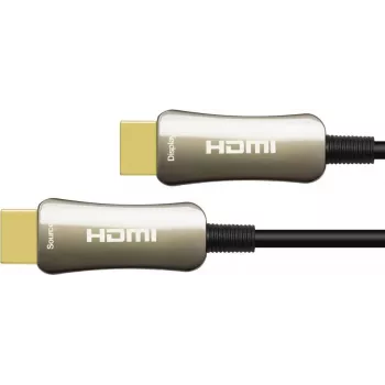 Optiskais hibrīda HDMI™ 2.0 savienojuma kabelis, 4K2K / UHD 60Hz, zeltīts spraudnis un vara kontakti, melns, 2m, PYTHON® sērija (GC-M0145)