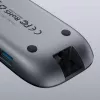 Klēpjdatora dokstacija AUKEY CB-C71 — 3x USB‑C (USB 3.2 Gen1), HDMI, RJ‑45, MicroSD, USB PD 100W, 0,15 m kabelis, melna