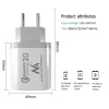 MACLEAN MCE479W sienas lādētājs — 3 portu USB ātrais lādētājs, 18 W kopējā jauda