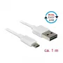 USB kabelis DeLOCK 84807 USB 2.0 1 m USB A Micro-USB B Balts