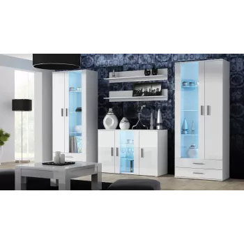 Cama Kumode 120 cm SOHO S7 balts/balts glancēts