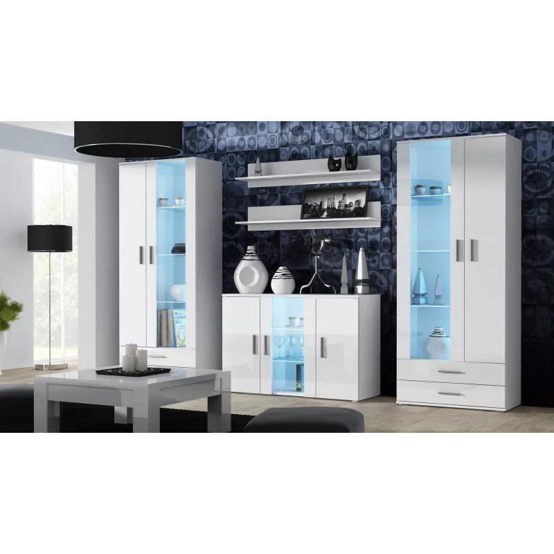 Cama Kumode 120 cm SOHO S7 balts/balts glancēts