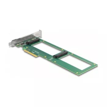 DeLOCK PCI Express 4.0 x8 karte ar 2 iekšējiem U.2 NVMe SFF-8639 portiem, bifurkācija