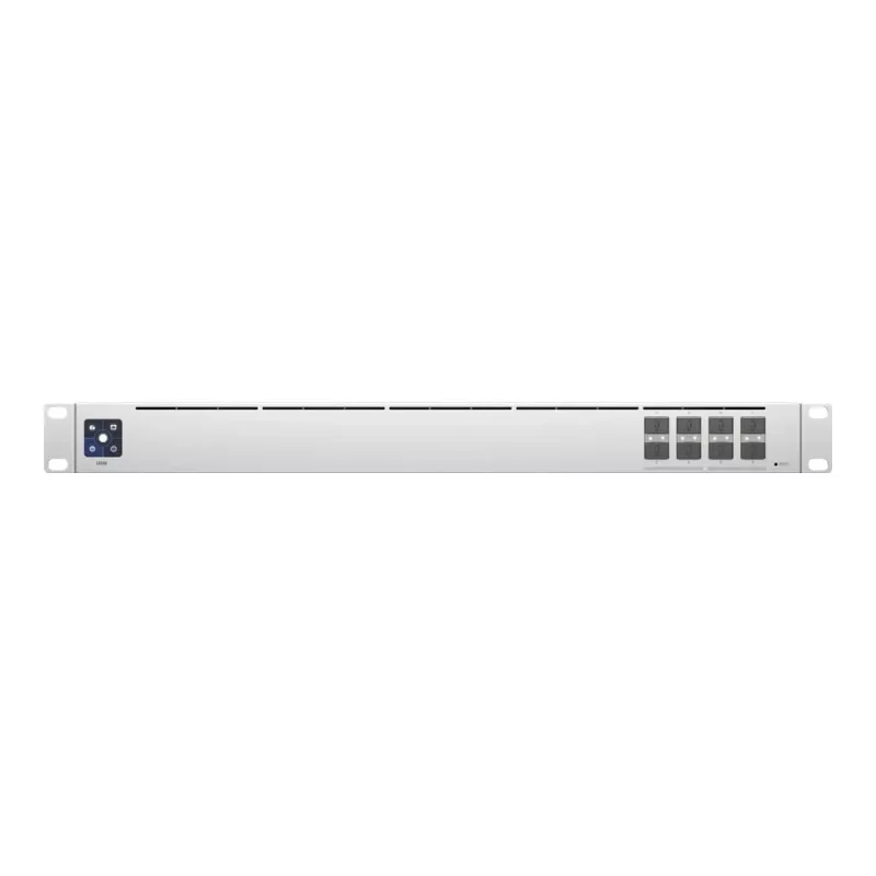 Pārvaldīts L2 tīkla slēdzis UBIQUITI USW-Aggregation — 8 SFP+ sloti, 10G atbalsts, bez ventilatora, 1U statīvā, sudraba