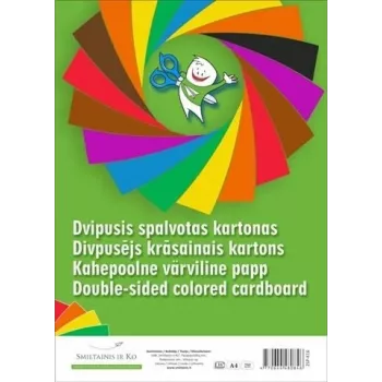 Kartons SMLT A4 190 g/m² abpusēji krāsains, paka drukāšanai un rokdarbiem