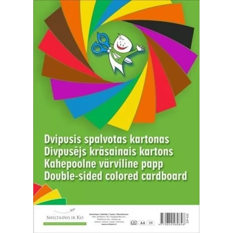 Kartons SMLT A4 190 g/m² abpusēji krāsains, paka drukāšanai un rokdarbiem