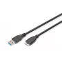 ASSMANN SuperSpeed USB 3.0 kabelis, USB A spraudnis uz Micro USB B spraudni, Cu AWG 28, 2x ekranēts, gar. 1,0 m (AK-300116-010-S)