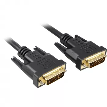 DVI kabelis Sharkoon 3m DVI-D uz DVI-D (24+1) Melns