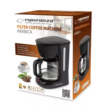Pilienveida kafijas automāts ESPERANZA EKC005 — 1,8 L ūdens tvertne, melns, 950 W