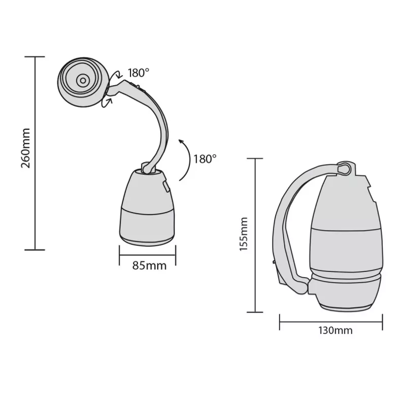 Uzlādējama LED kempinga lampa MACLEAN MCE298 3W pārnēsājama, ar USB barošanu, kompakta