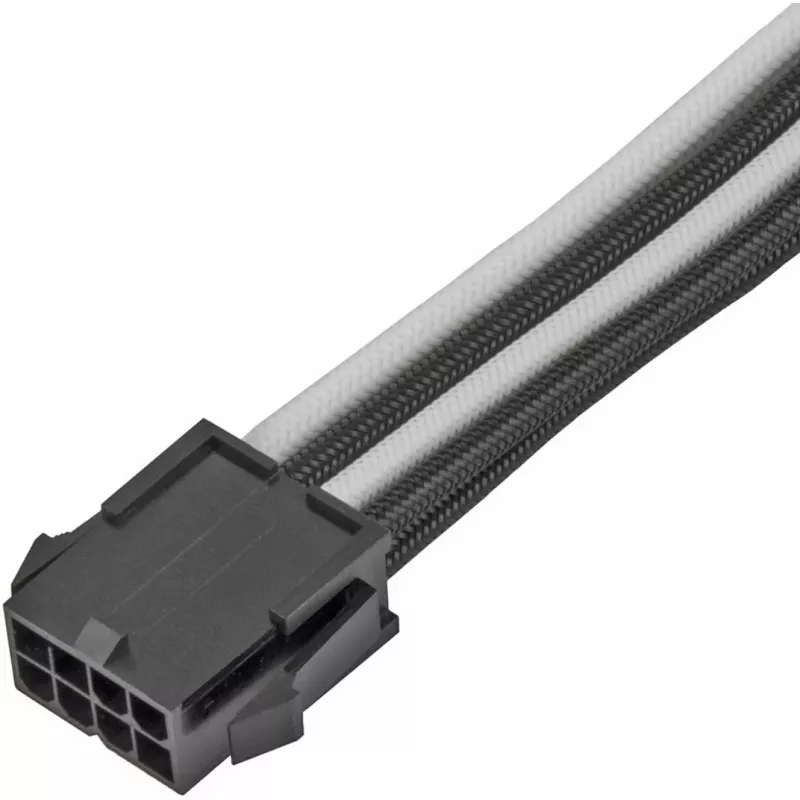 Barošanas pagarinātāja kabelis SILVERSTONE PP07E 8-pin PCIe 30 cm (melns/balt)