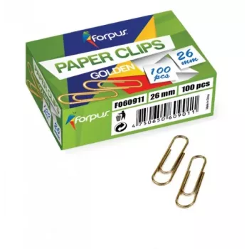 Clips Forpus, dzeltena metāla, 26 mm apaļas (100) 1104-006