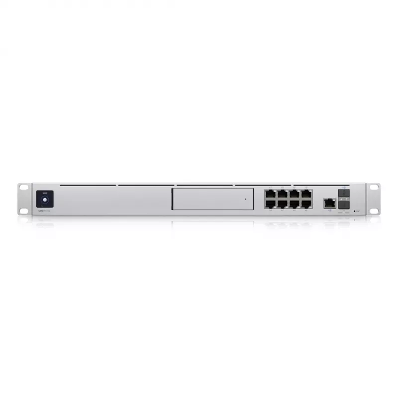 Vārteja UBIQUITI Dream Machine Special Edition — statīvs 1U, 8x RJ-45 LAN, PoE, 1.7 GHz CPU, 4 GB DDR4, 16 GB zibatmiņa, 3.3 cm skārienekrāns