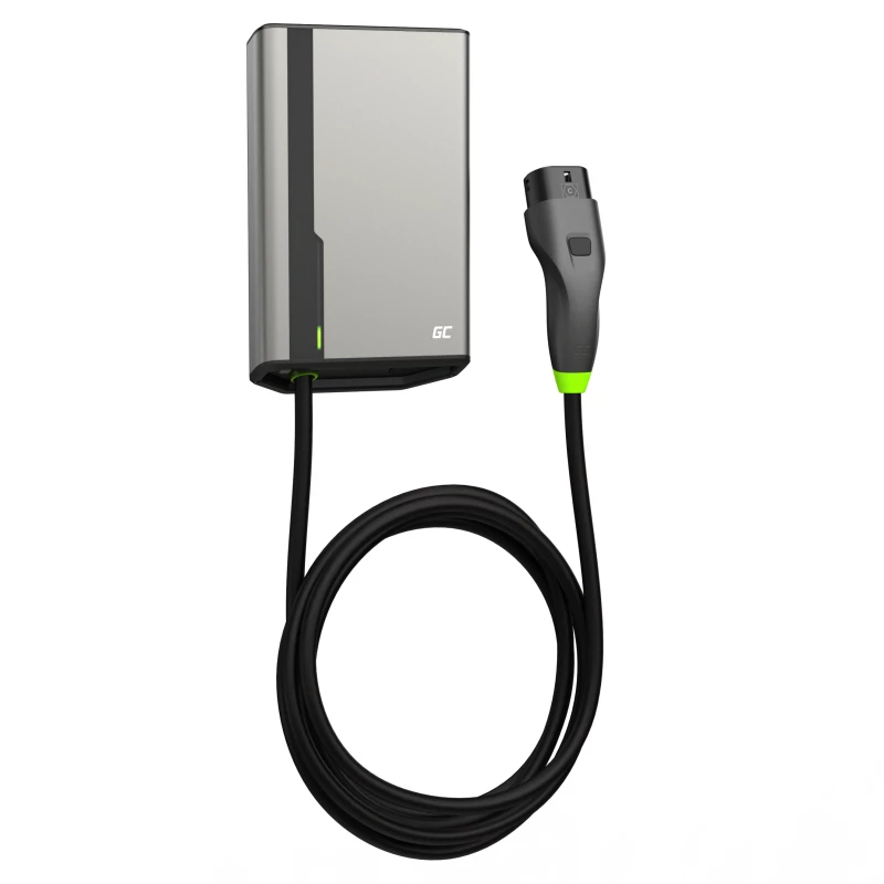 Wallbox zaļa Cell GC EVGC021B2275 3.6-22 kW 7.5 m NFC pelēks alumīnijs
