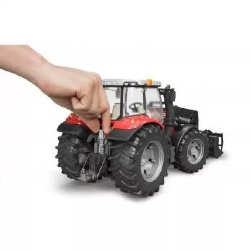 Rotaļu traktors BRUDER Massey Ferguson 7624 ar priekšējo iekrāvēju, sarkans, bērniem no 3 gadu vecuma