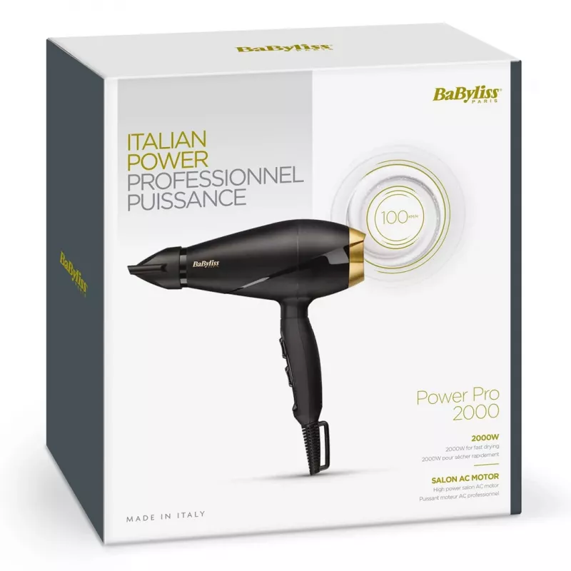 BaByliss 6704E fēns 2000 W Melns, Zelts