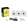 Corsair iCUE SP120 RGB ELITE Performance 120mm Balts PWM ARGB Case Fan Triple Pack