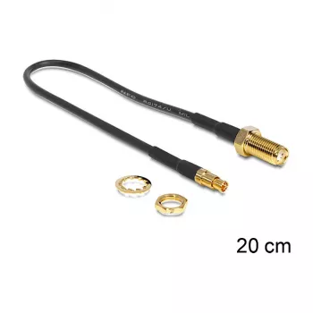 Koaksiālais kabelis DeLOCK 88484 RG-174 0,2 m SMA TS-9 Melns