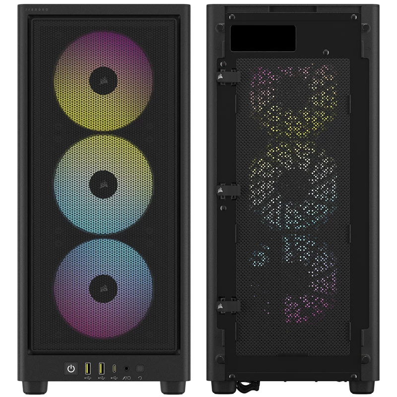 Corsair RGB AIRFLOW PC Case 2000D Melns Mini-ITX barošanas bloks included No SFX