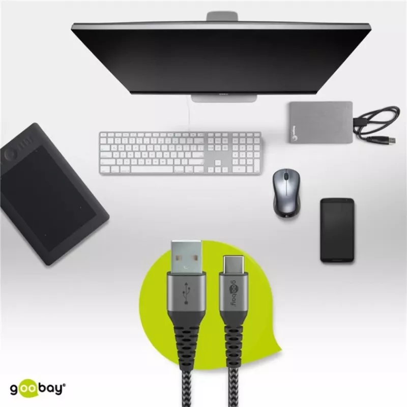 Goobay 49297 USB kabelis melns