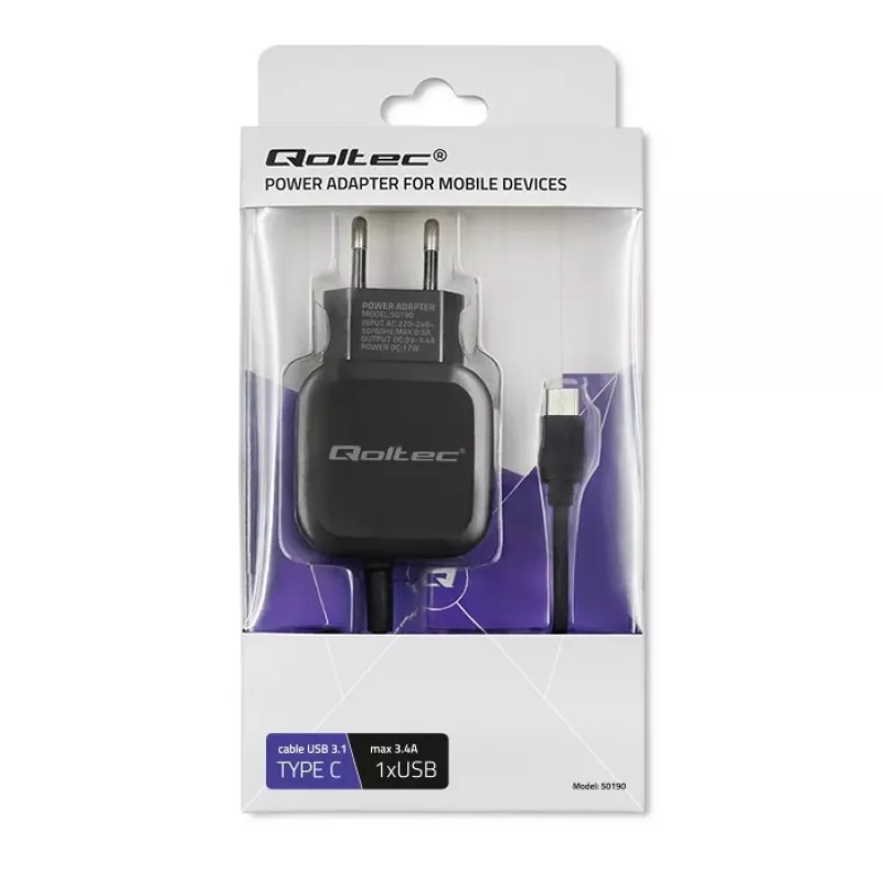 Qoltec 50190 Mobilās ierīces lādētājs mobilajam telefonam, planšetei, tālrunim