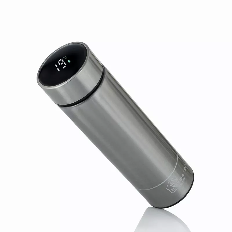 Extralink Smart Travel Mug Silver, Thermal Mug with LED Display