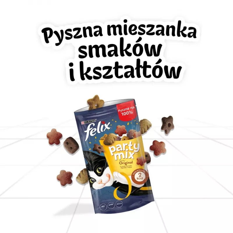 Kaķu barības paciņa Felix Party Mix Oriģināls 60 g — pieaugušiem kaķiem, paciņa