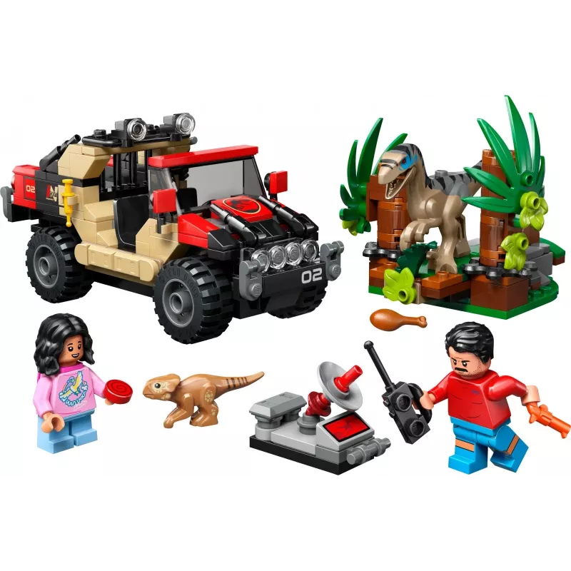 Konstruktoru komplekts LEGO Jurassic World 76972 Raptor Off-Road Escape, 285 gab., 2 minifigūras, vecumam no 6+
