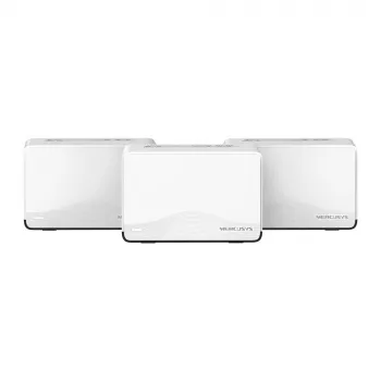 Mesh sistēma MERCUSYS Halo H27BE (3 komplektā) Dual-band 2.4/5 GHz Wi‑Fi 6, 3568 Mbps kopā, 3x LAN pieslēgvietas, iebūvētas antenas, balta